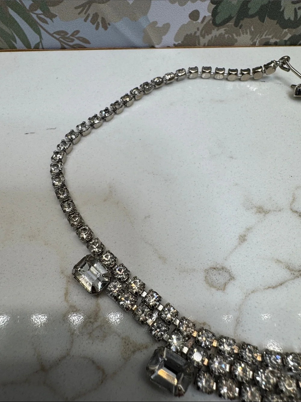 Vintage  2 Silver-toned Crystal Statement Necklaces - Elegant Bride Jewelry
